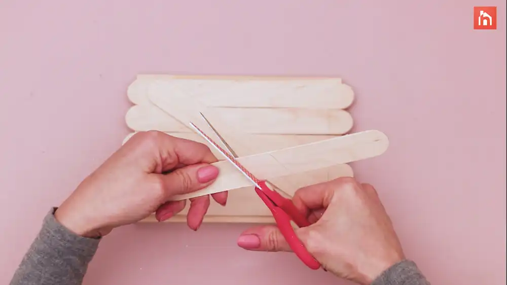 Popsicle stick wall decor craft step 15