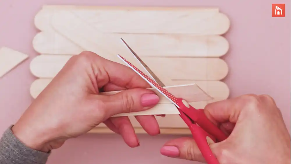 Popsicle stick wall decor craft step 16