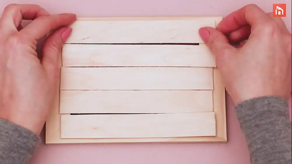 Popsicle stick wall decor craft step 18