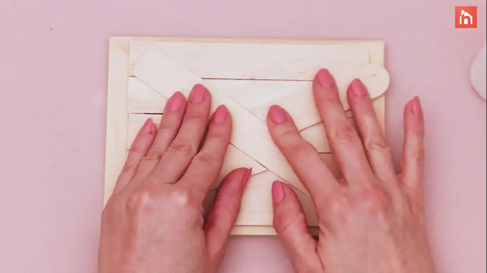 Popsicle stick wall decor craft step 23
