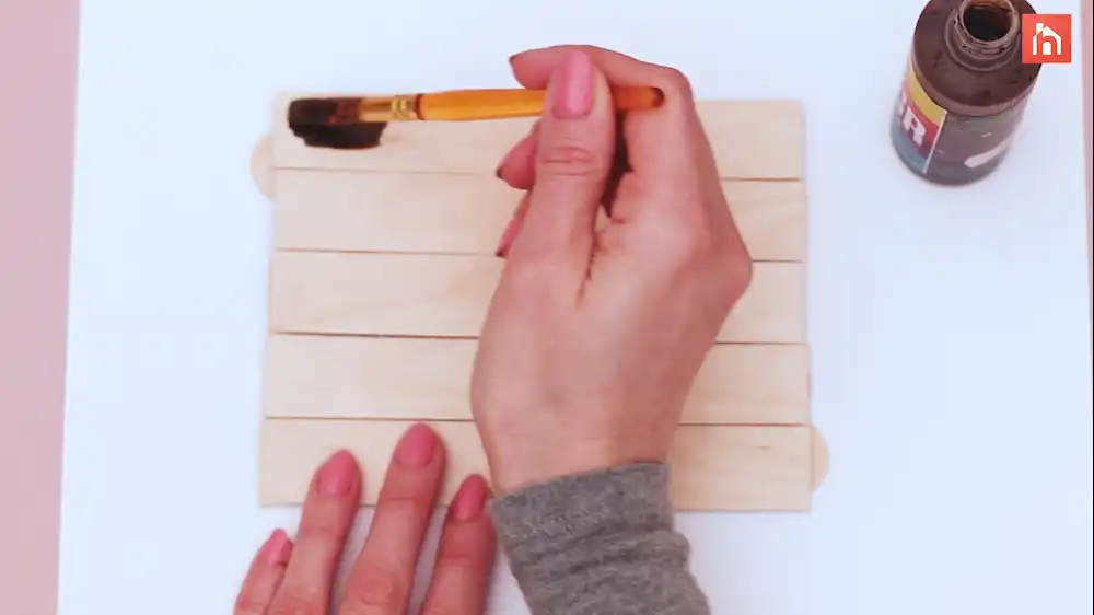 Popsicle stick wall decor craft step 28