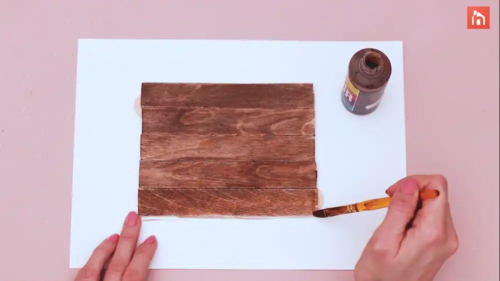 Popsicle stick wall decor craft step 29