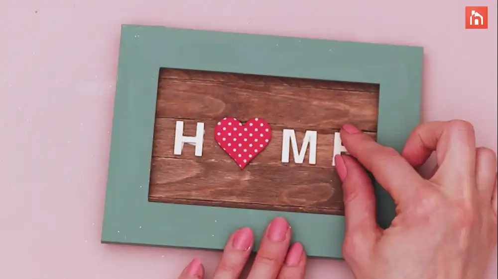 Popsicle stick wall decor craft step 39