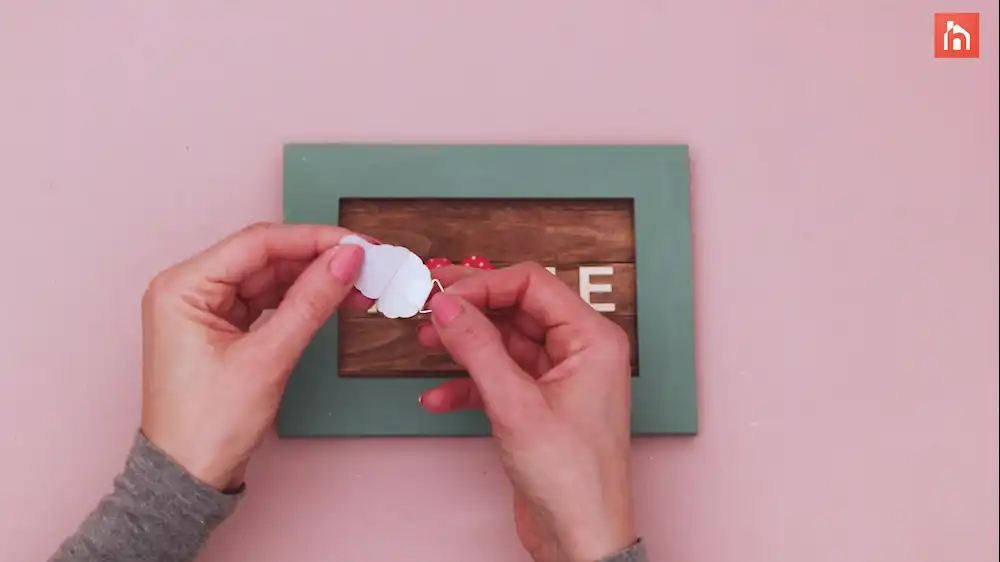 Popsicle stick wall decor craft step 40