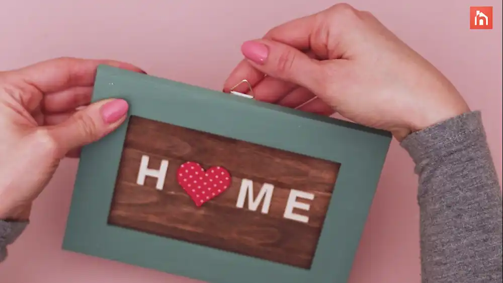 Popsicle stick wall decor craft step 41