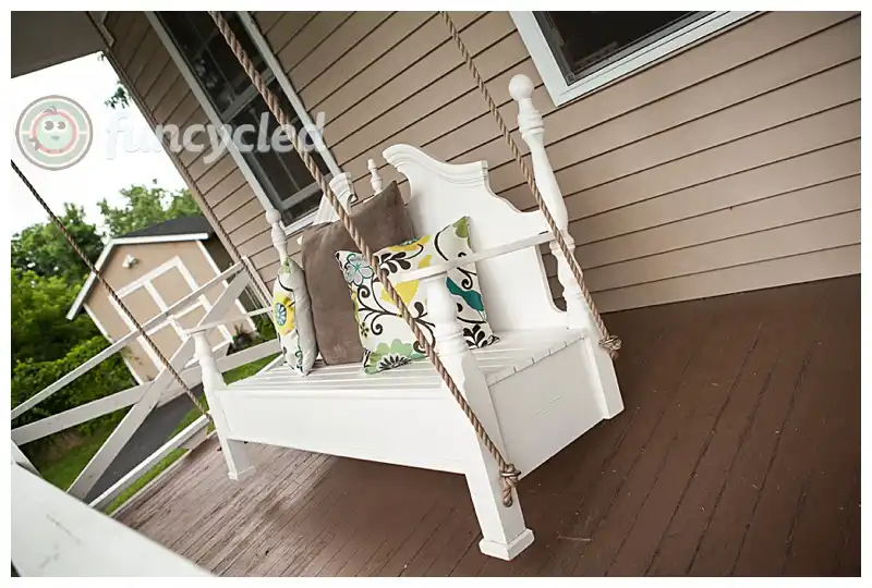 Porch Swing From an Old Bed