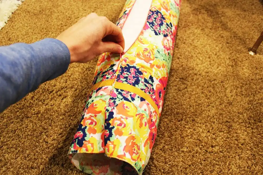 Position your pillow form inside your bolster pillow