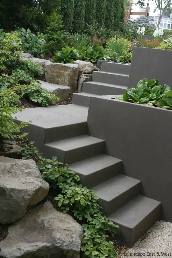 Poured Concrete Retaining Wall
