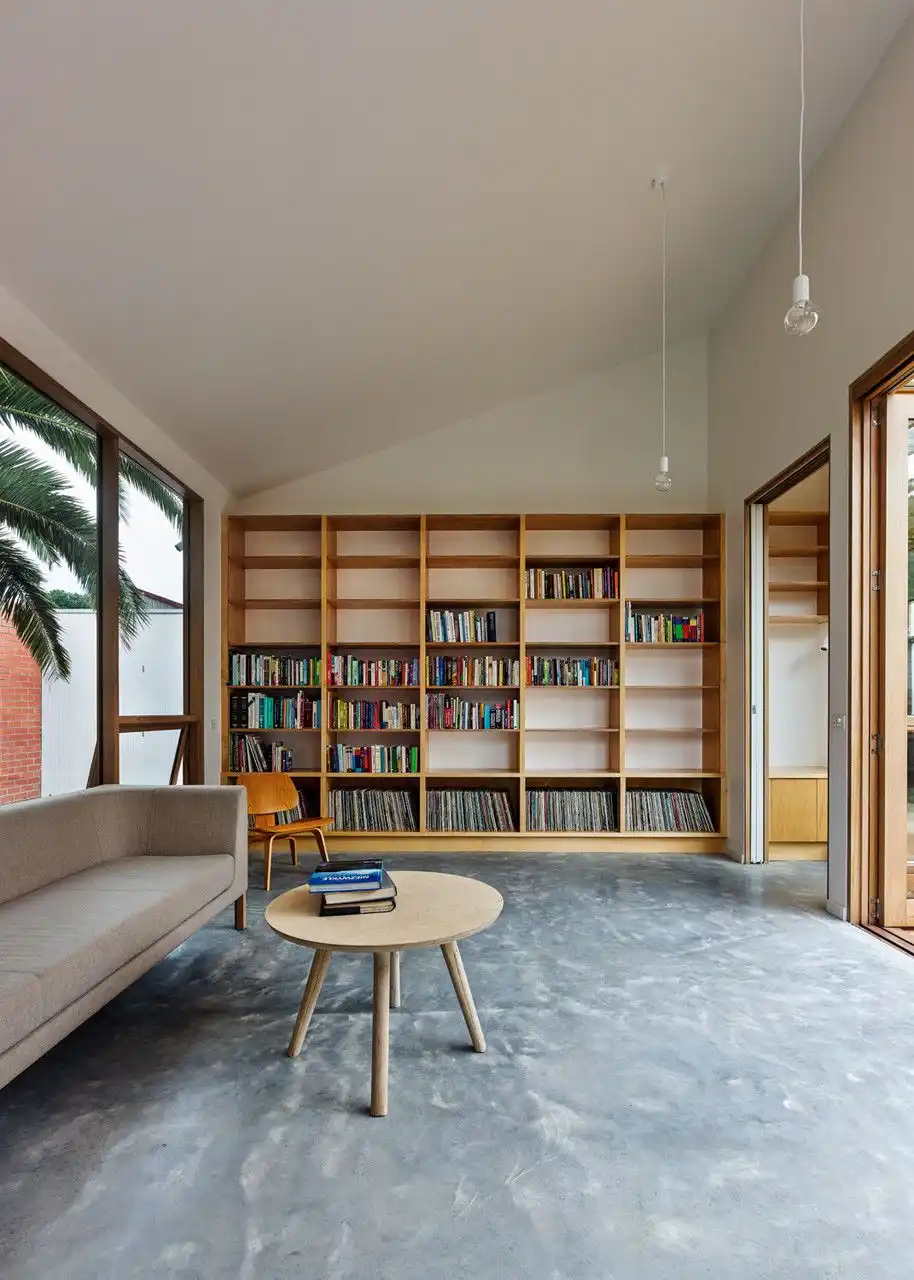 Profile house home library design