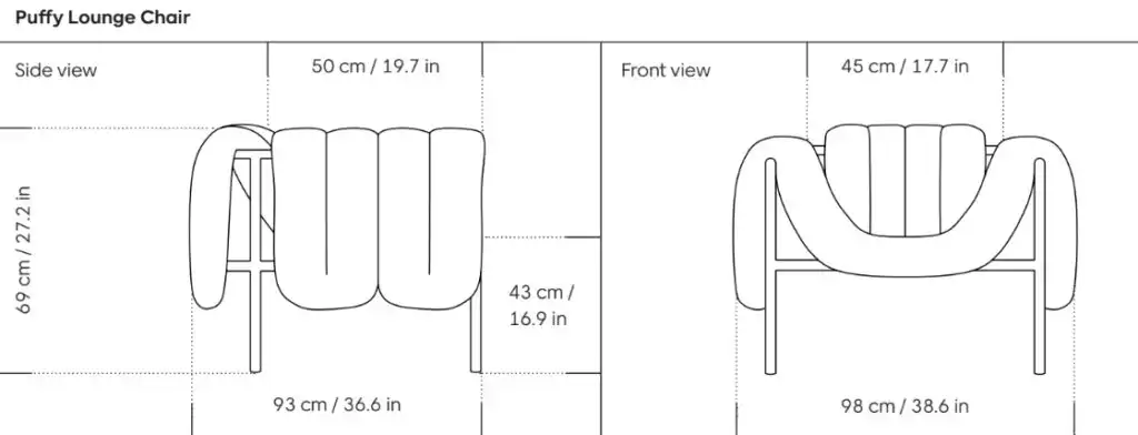 Puffy Chair Sizes