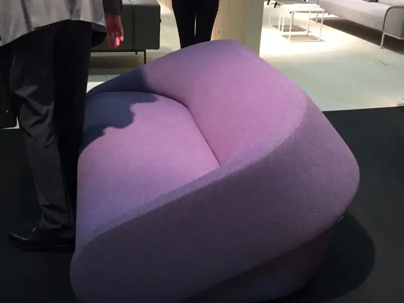 Purple sofa that can be converted into a bed