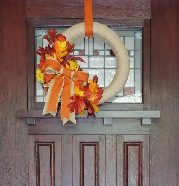 Put a Burlap Wreath on the Front Door