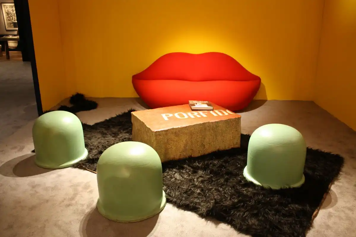 Fun and funky is an apt description for this living room grouping.