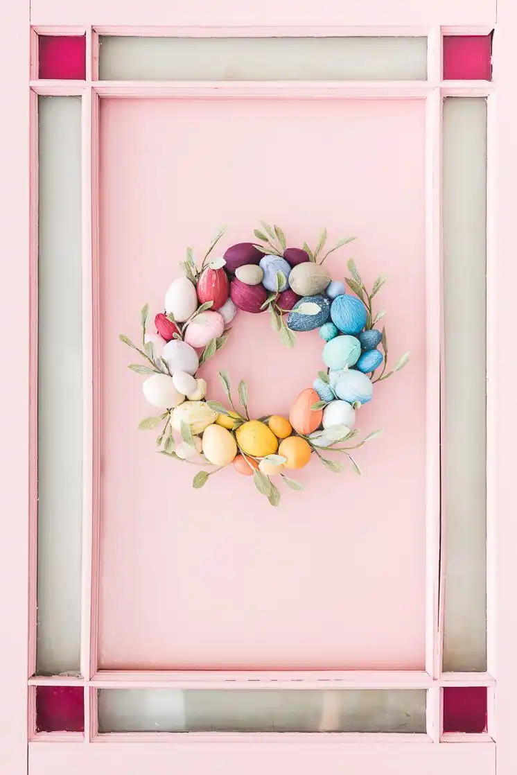 Rainbow egg easter Wreath