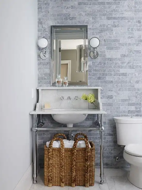 Rattan Basket for Bathroom Towels
