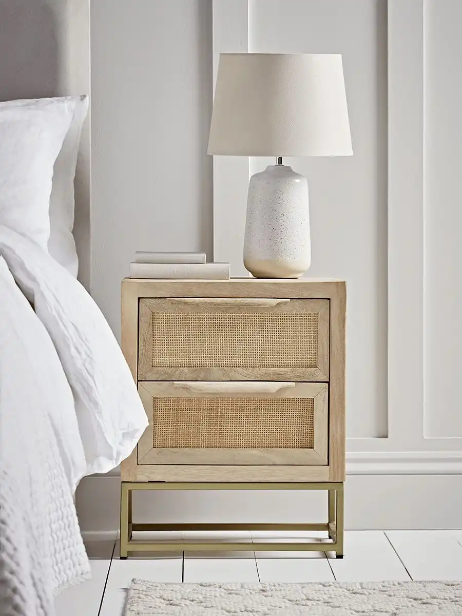 Rattan bedside table