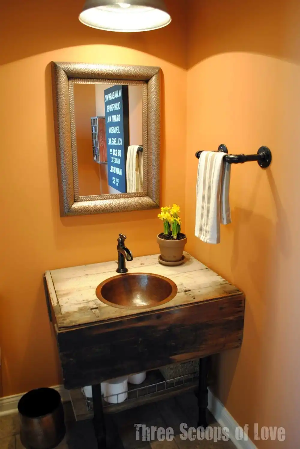 Reclaimed wood bathroom vanity