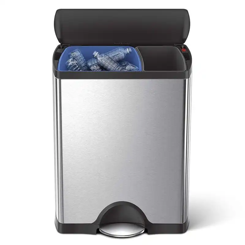 Rectangular Kitchen Dual Compartment Step Trash Can