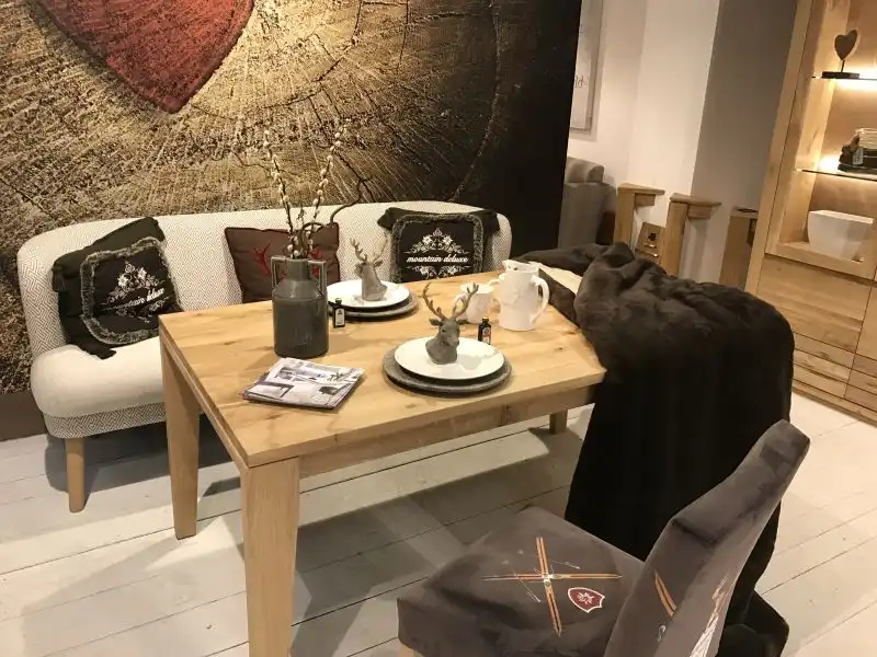 Rectangular dining table with bench couch
