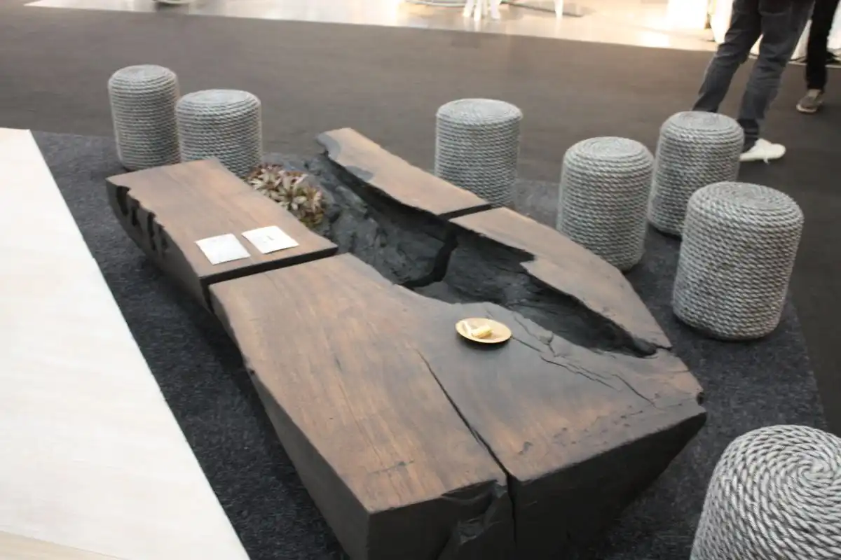 Recycle wood turned into a coffee table oil and smoke treatment