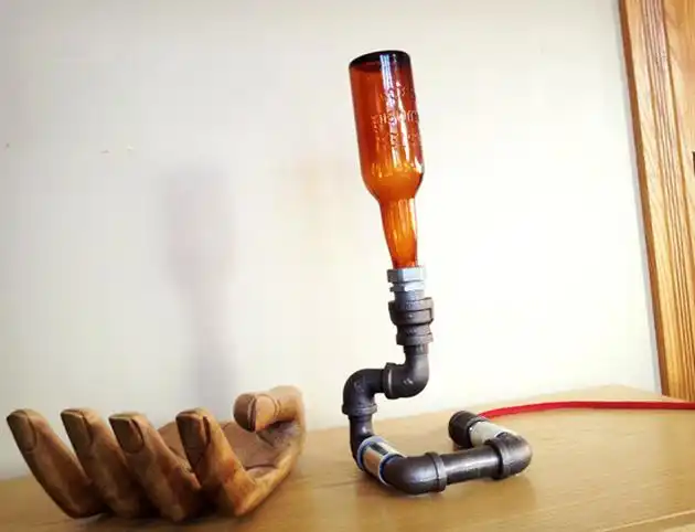 Recycled Glass Bottle Pipe Lamps 3
