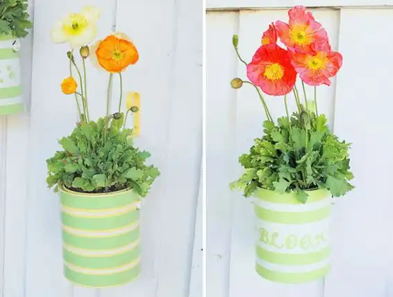 Recycled Paint Can Planters