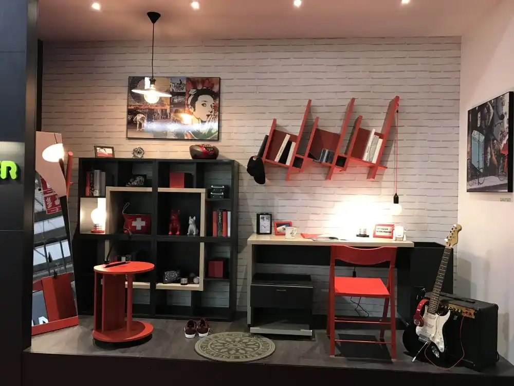 Red and black room decor