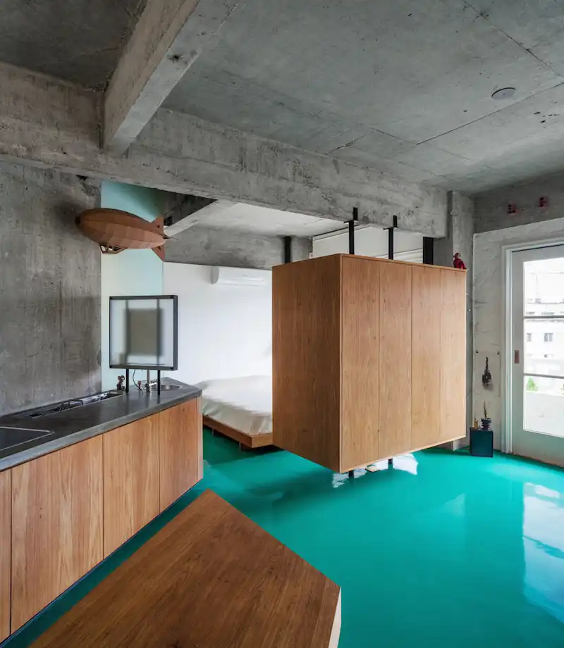 Renovation Lifts The Furniture Off The Awesome Green Floor