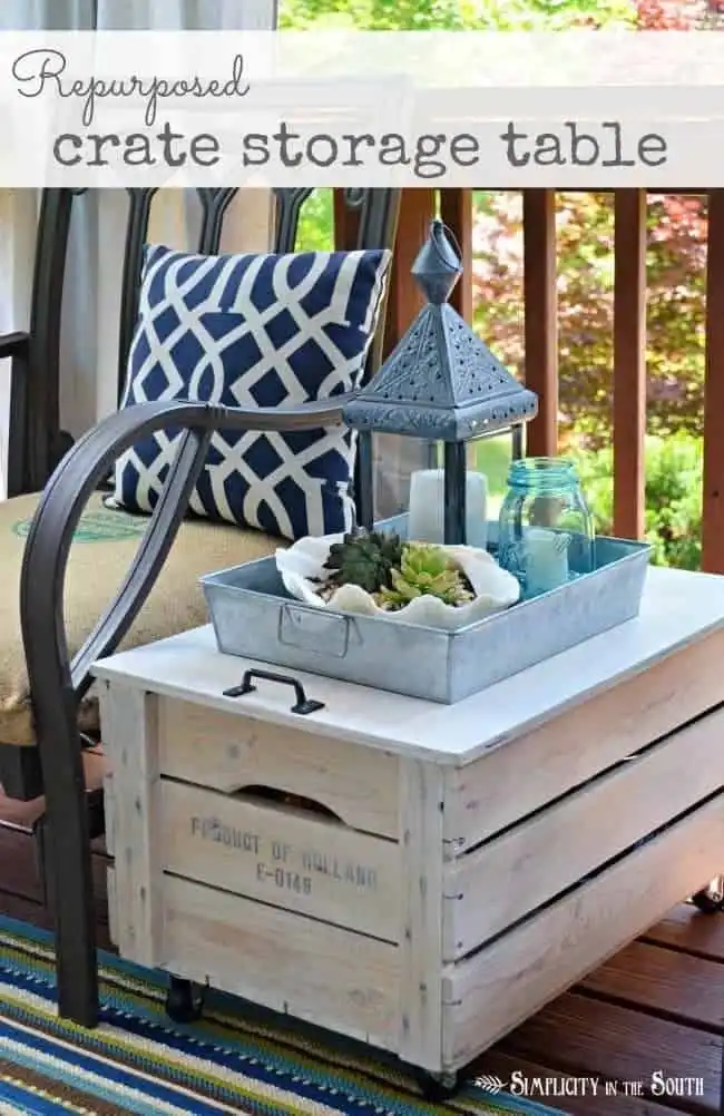 Repurpose a Wooden Crate Into a Rolling Storage Table