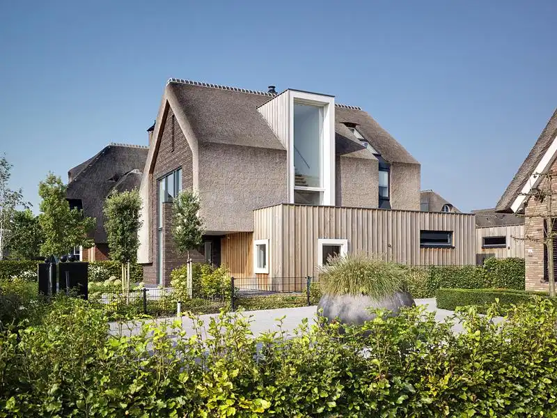 Residential villa with thatched roof