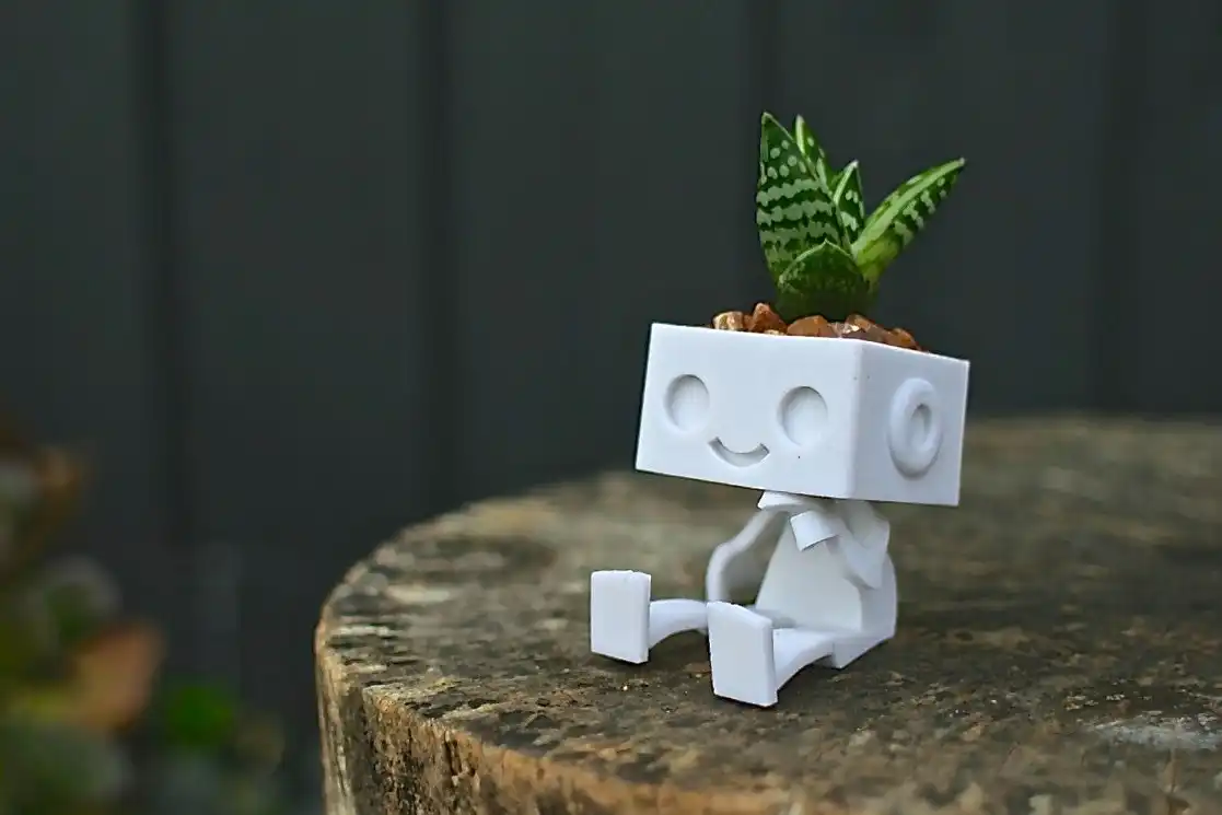 Robot succulent planter