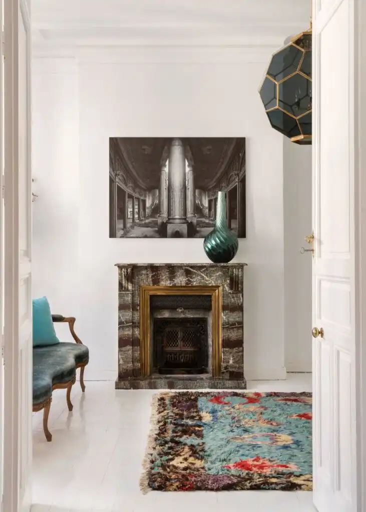 Room with fireplace deigned by Maria Llado