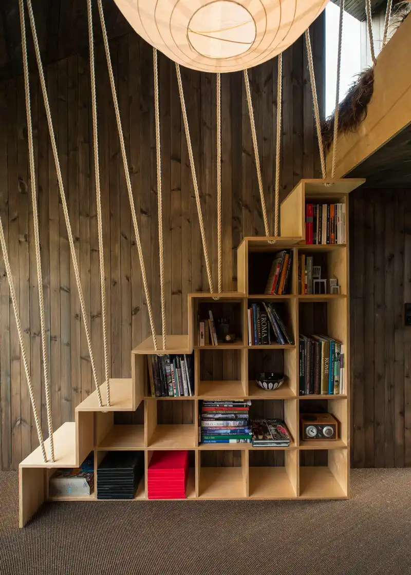 Rope staircase wall