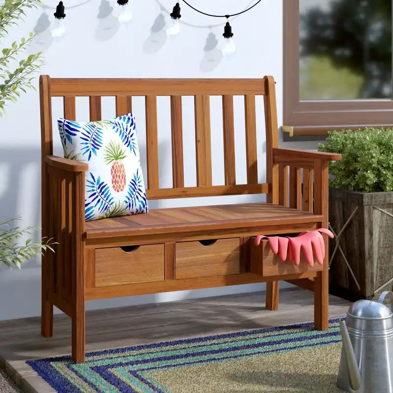 Rothstein 3 Drawer Wood Storage Bench