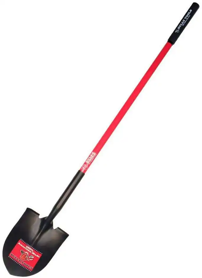 Round Point Shovel with Fiberglass Long Handle