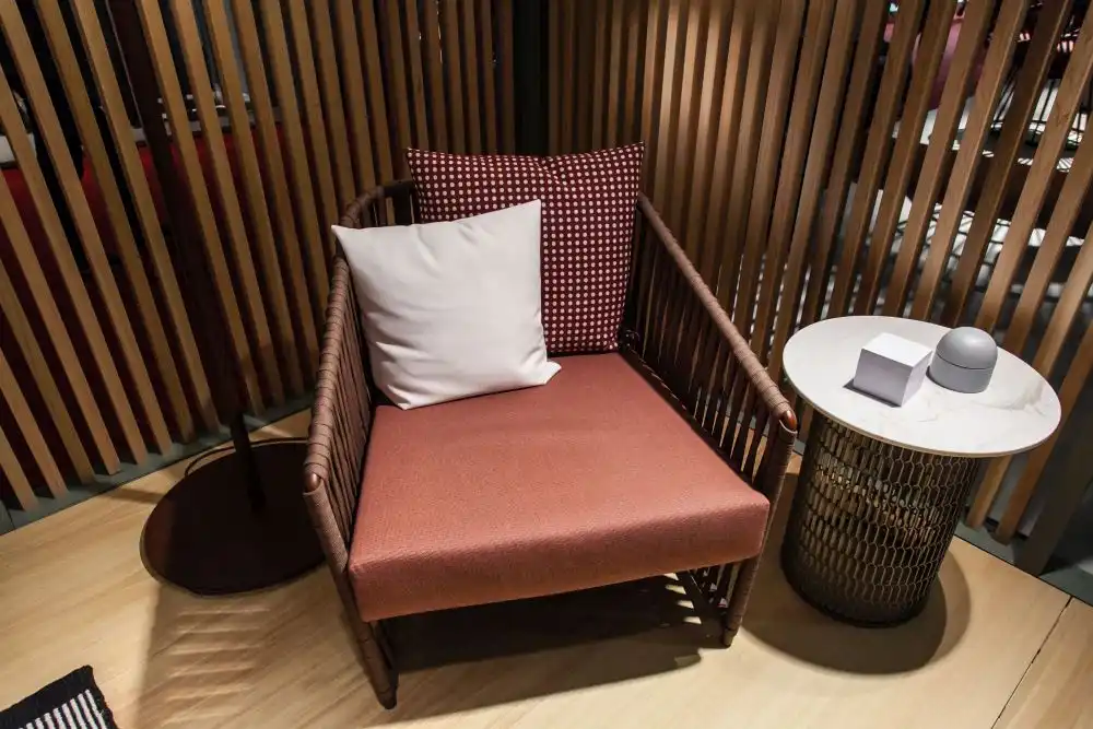 A side table is a must in a reading nook. Without it the space feels incomplete