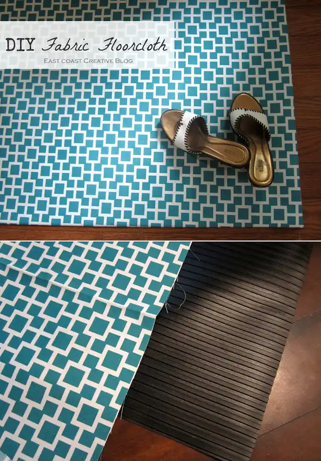 Rubber mat cover with fabric