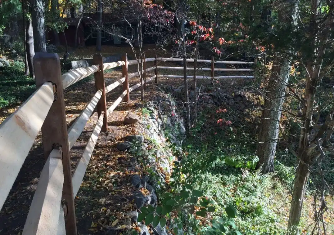 Rustic split rail fence
