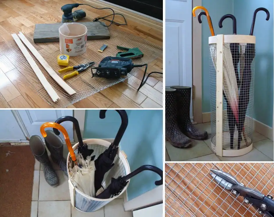 Rustic wire mesh stand