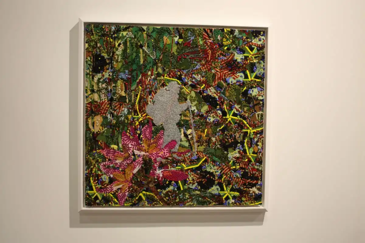 SKE new delhi gallery bead art - forest green