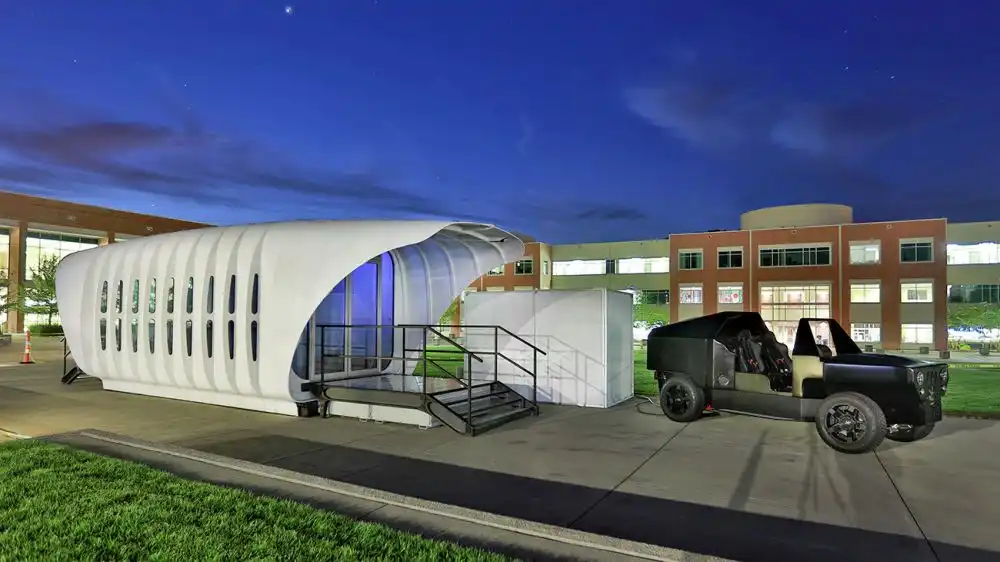 SOM 3D Printed Building side view