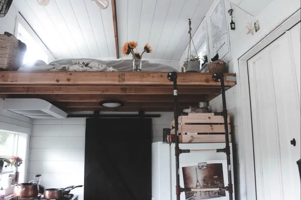 San Francisco Bay Area tiny house loft bed