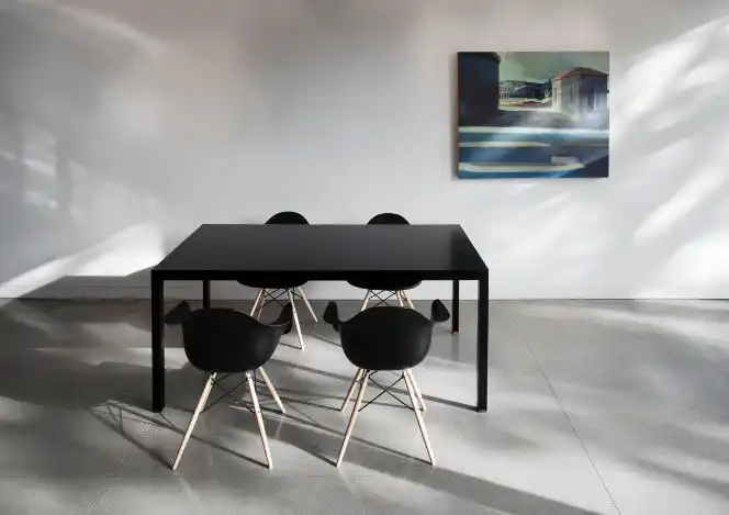 Scandinavian inspired black dining table