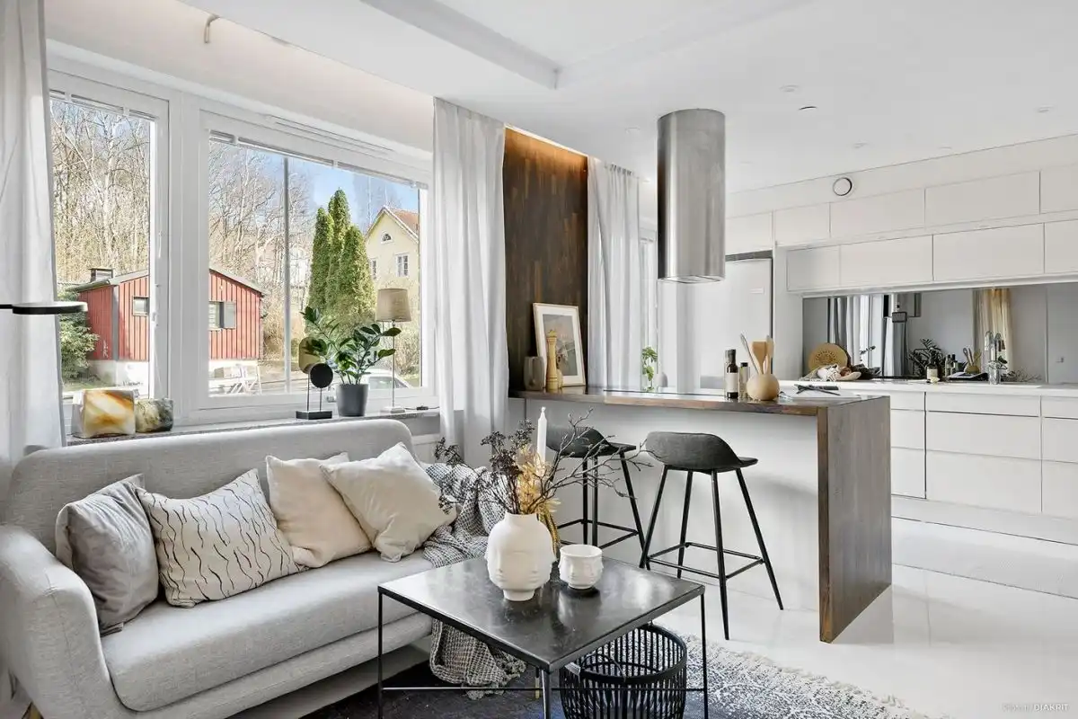 Scandinavian one bedroom apartment island