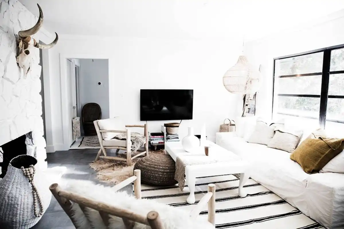 Scandinavian white living room design