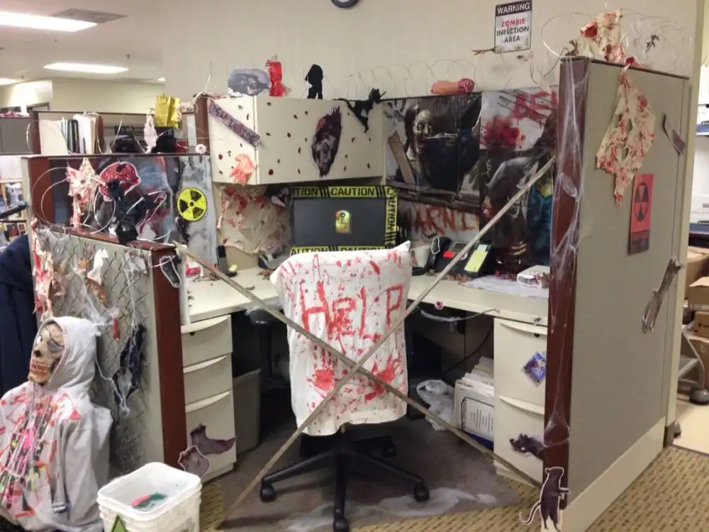 Scary Halloween Office cubicle decor