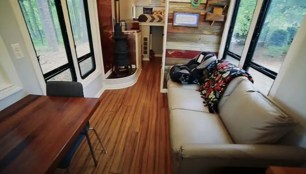 School Bus Converted To Incredible Off Grid Home interior