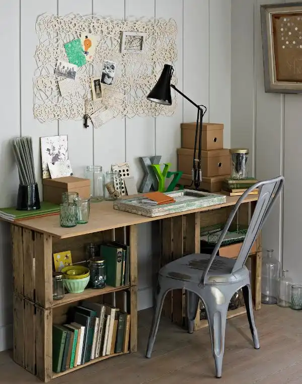 Shabby Chic Desk made from Crates