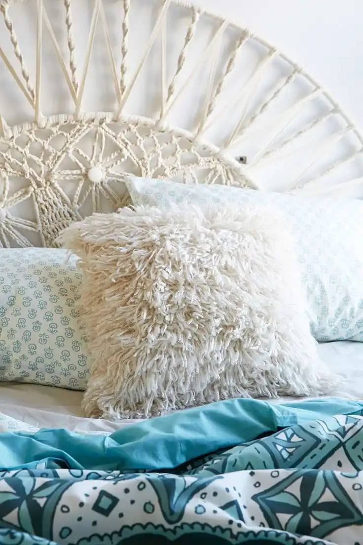 Shaggy throw pillow
