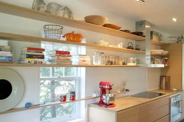Shelves accros window